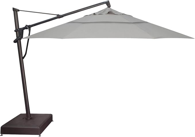 Treasure Garden 13' AKZ PLUS Cantilever Patio Umbrella – Spectrum Indigo Canopy, Black Frame, 360° Rotation & Multi-Angle Tilt, Powder-Coated Aluminum, Umbrella Base w Weights Picnic Patio Furniture