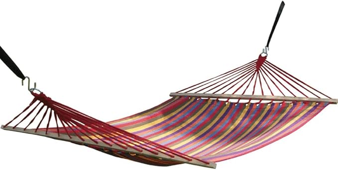 MaGiLL Outdoor Hammock Color Striped Cotton Canvas Hammock Single Outdoor Leisure Swing Hammock