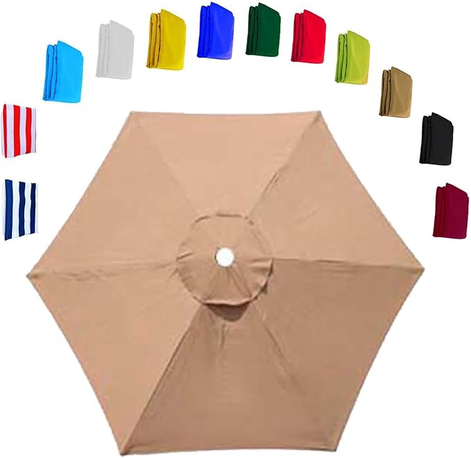Patio 10FT Umbrella Replacement Canopy Garden Sun Umbrella Replacement Cloth With 6 Ribs/8 Ribs For Outdoor Backyard Pool Umbrellas Cantilever Parasols Replacement Covers