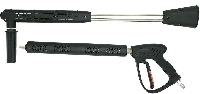 CANPUMP 40-in Dual Lance Wand w/Bent Tube, Spray Gun Included, Replacement Pressure Washer Gun w/Extension Wand, Stainless Steel, Quick-Connect, Soap Nozzle, 5000 PSI, 10.5 GPM