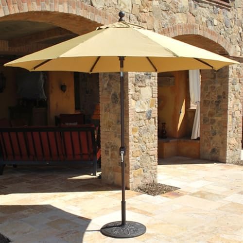 Galtech 9-Foot (Model 737) Deluxe Auto-Tilt Umbrella with Antique Bronze Frame and Sunbrella Fabric Burgundy (Includes Extended Frame Warrantee)