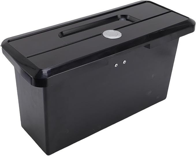 Marine Deck Storage Box, ABS Lockable Glove Compartment with Cup Holder for Boats and Yachts –, Boat Storage Box (Black)