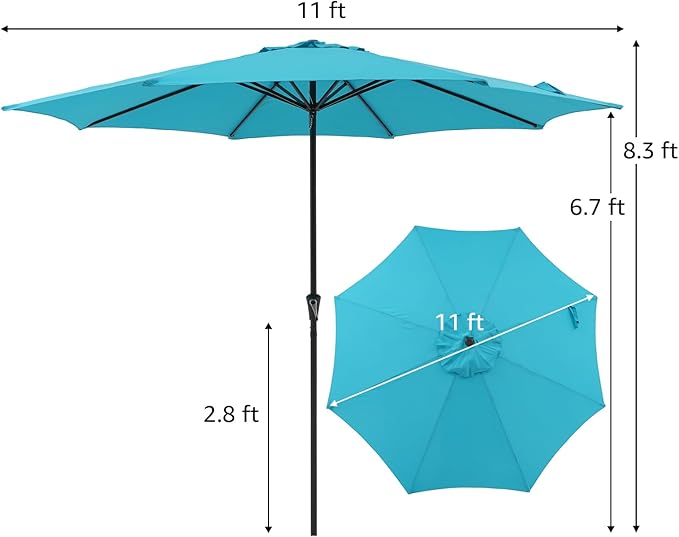 COBANA Patio Umbrella with Base Included, Outdoor Market Table Umbrella with Umbrella Stand Weights