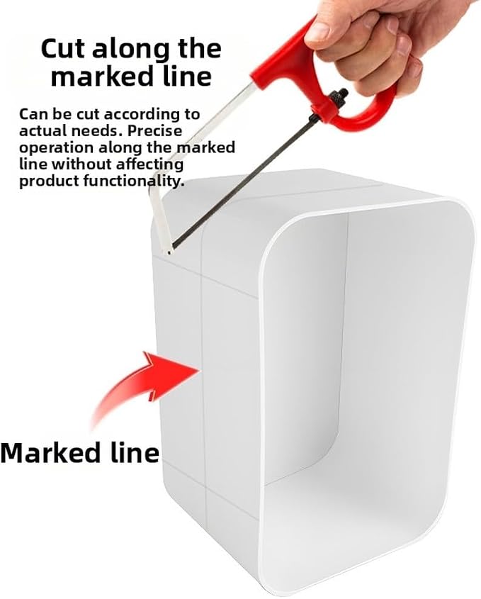 ABS Marine Storage Box with Deck Cover for Yacht Hatch Inspection Lid, Featuring Spacious Capacity, 270 Degree Smooth Rotation and Marked Cutting Lines for Custom Fit (Black)