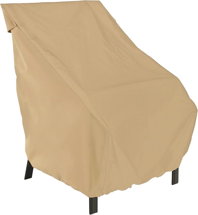 Classic Accessories Terrazzo Water-Resistant 26 Inch High Back Patio Chair Cover, Outdoor Chair Covers