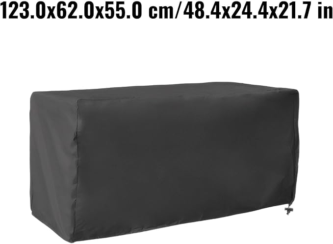 Outdoor Deck Box Cover for Patio Storage Box Protection with Secure Fit, 123x62x55 cm and 158x76x69 cm Options