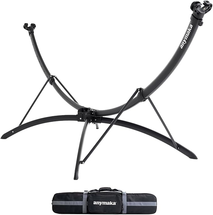 anymaka Set Up in 3 Seconds Adjustable Portable Aluminum Alloy Hammock Stand for Outside with Chair Mode & Lounge Mode up to 105''