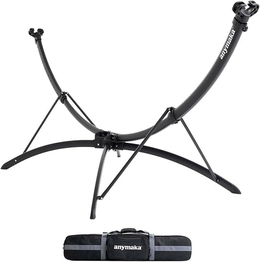 anymaka Set Up in 3 Seconds Adjustable Portable Aluminum Alloy Hammock Stand for Outside with Chair Mode & Lounge Mode up to 105'' (Hammock Stand Black)
