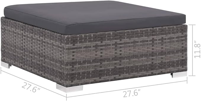 Patio Lounge Set with Cushions,Outdoor Tables and Chairs,Outdoor Furniture Sets,Patio Conversation Sets,for Garden,Deck,Backyard,6 Piece Poly Rattan Gray
