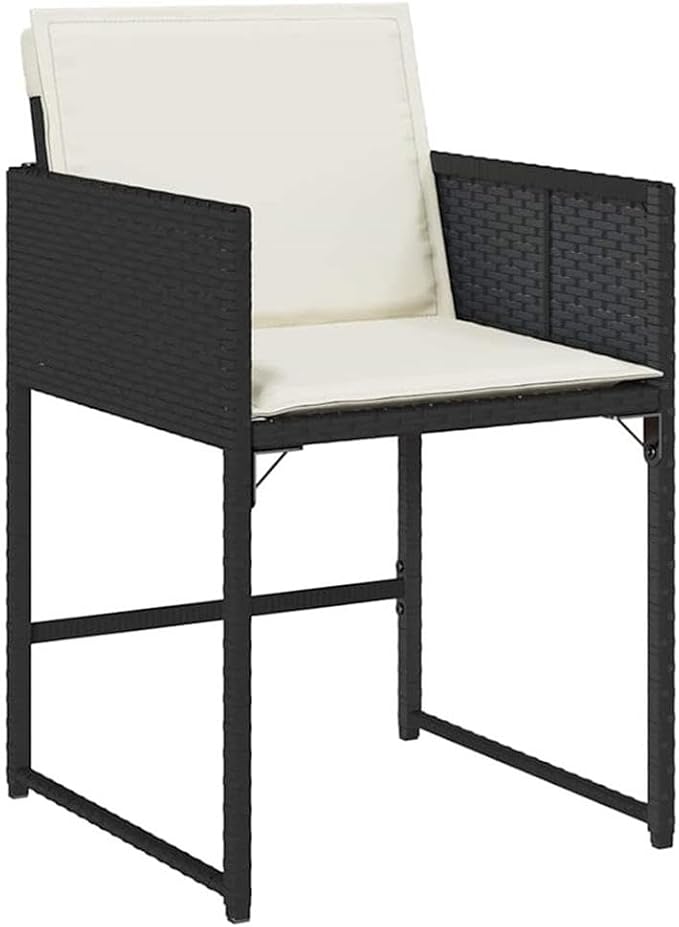 Afuera Living 11 Piece Poly Rattan Garden Dining Set, Black and Brown Finish, Acacia Wood Table, UV-Resistant PE Rattan, Removable Cushions, Seats 10, Outdoor Patio Furniture for Backyard or Sunroom