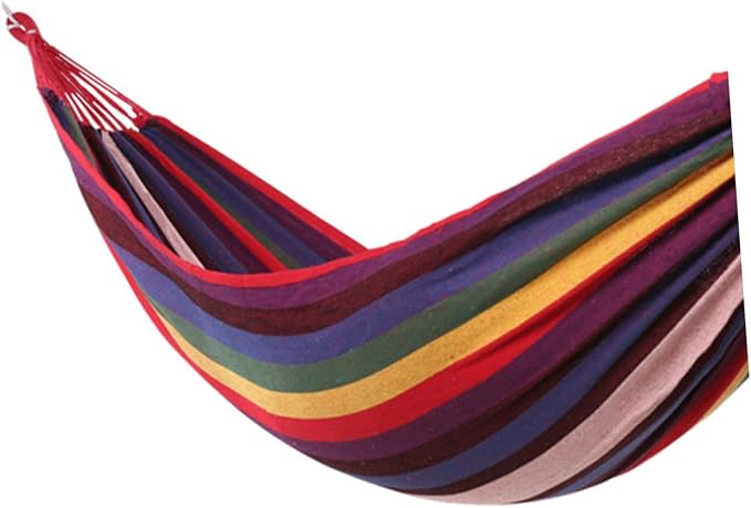 Swing Hammock Canvas Camping Hammock 200x80cm Thickened Outdoor Hanging Chair Colorful for Garden Patio Backyard Use