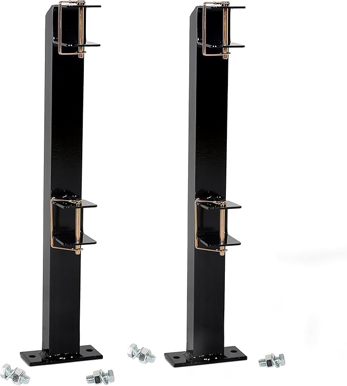 KUAFU 2 Place Weeder Trimmer Racks Holders Hold for Open Landscape Trailer Truck Edgers Pole Saws Tree Trimmers Black