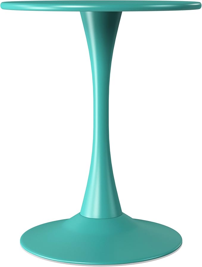 WestinTrends Playa 23.5" Round Outdoor Indoor Metal Cocktail Dining Table, Turquoise