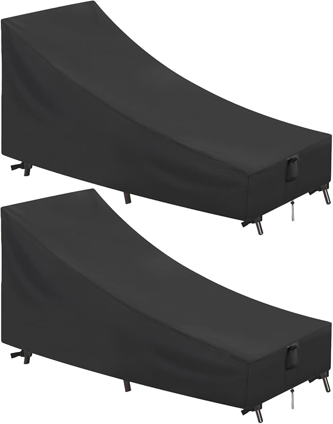 Outdoor Patio Chaise Lounge Cover, Waterproof Lounge Chair Cover for Patio Furniture, Pool Lounge Chair Outdoor Furniture Covers
