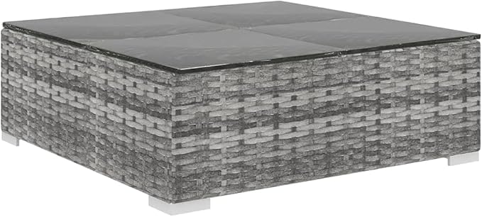 Patio Lounge Set with Cushions,Outdoor Furniture,Outdoor Furniture Sets,Patio Conversation Sets,for Garden,Deck,Backyard,13 Piece Poly Rattan Gray