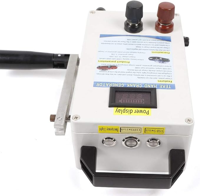 150W Hand Crank Generator, Manual Emergency Power Supply for Outdoor Camping – 60 RPM Portable Power Station for Mobile Phone & Laptop Charging, Survival Kit