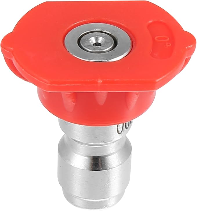 X AUTOHAUX 0 Degrees High Pressure Washer Spray Nozzle Tips Quick Connector Red 5 Pcs