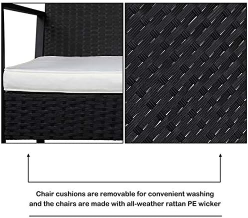 3 Pieces Patio Furniture Set, Outdoor Chair Set with Side Table, Cushion, Patio Conversation Set for Backyard, Poolside, Balcony, Coffee Table & Chairs Set with Seat Cushions Patio Conversation Set