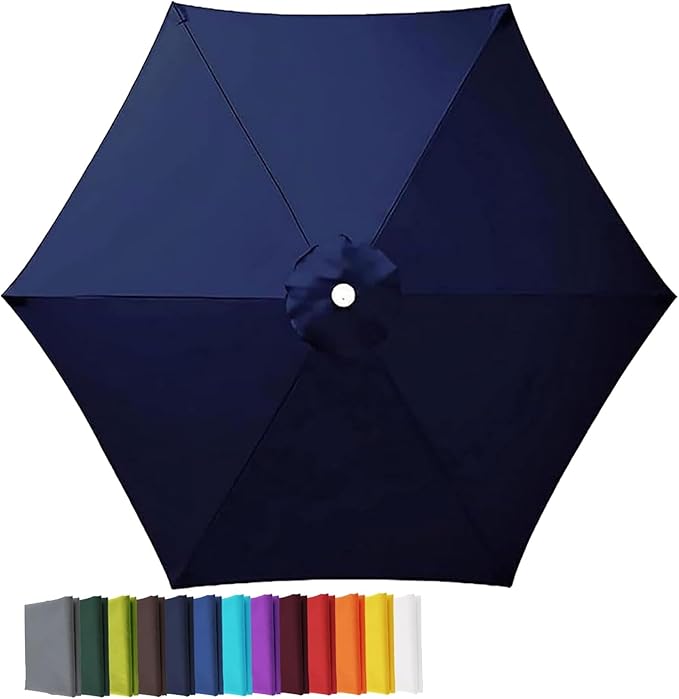 Garden Umbrella Replacement Canopy, Patio Umbrella Cover, 6.6ft-13ft Water Resistant Yard Parasol Top Cover, 6 Ribs 8 Ribs Beach Umbrella Canopy for Outdoor Poolside Balcony