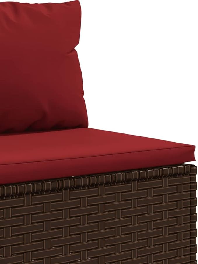 Patio Furniture Sets,Outdoor loveseat,Patio Conversation Sets,10 Piece Patio Sofa Set with Cushions Brown Poly RattanSuitable for Patio, Garden, Gazebo Low