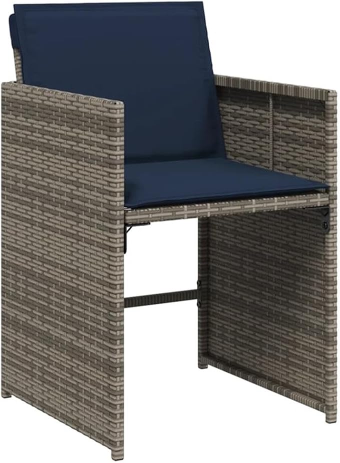 Afuera Living 9 Piece Rattan Patio Dining Set, Gray Finish, Weather-Resistant PE Rattan, Powder-Coated Steel Frame, Removable Cushions, UV-Resistant, Seats 8, Outdoor Garden or Terrace Furniture Set