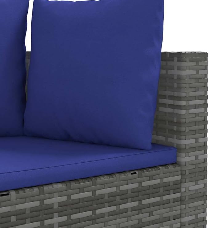 Patio Furniture Sets,Outdoor loveseat,Patio Conversation Sets,5 Piece Patio Sofa Set with Cushions Gray Poly RattanSuitable for Patio, Garden, Gazebo Low