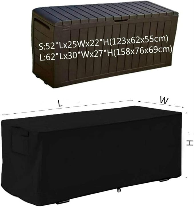 Waterproof Patio Deck Box Cover - Outdoor Storage Ottoman Bench Protector for Organization and Weather Resistance
