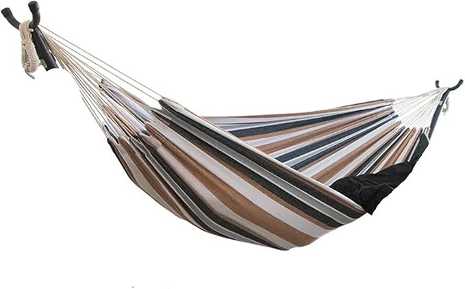 Hammock. Portable Camping Hammocks Hanging Sturdy Garden Comfortable Fabric Hammock Swing Bed .Hammocks for Outside(Coffee)