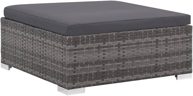 8 Piece Patio Lounge Set with Cushions, Patio Conversation Set Porch Furniture Set Sectional Sofa Outdoor Dining Sets for Garden Poolside Exhibition Piazza Poly Rattan Gray
