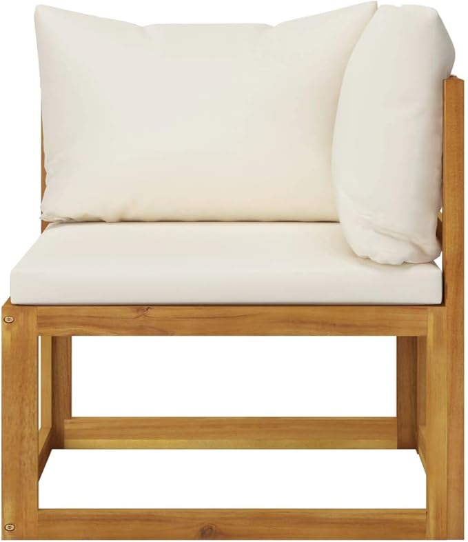 Patio Lounge Set with Cushion,Outdoor Patio Furniture,Outdoor Chat Conversation Set,Garden Furniture Sets,for Patio,Backyard,Garden,Outdoor,7 Piece Cream Solid Acacia Wood