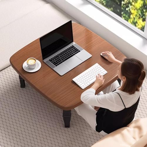 Space-Saving Japanese Folding Low Table, Wooden Floor Desk for Bedroom & Outdoor, 31.5"x31.5", Perfect for Tea Rooms, Small Living Spaces, Portable Design