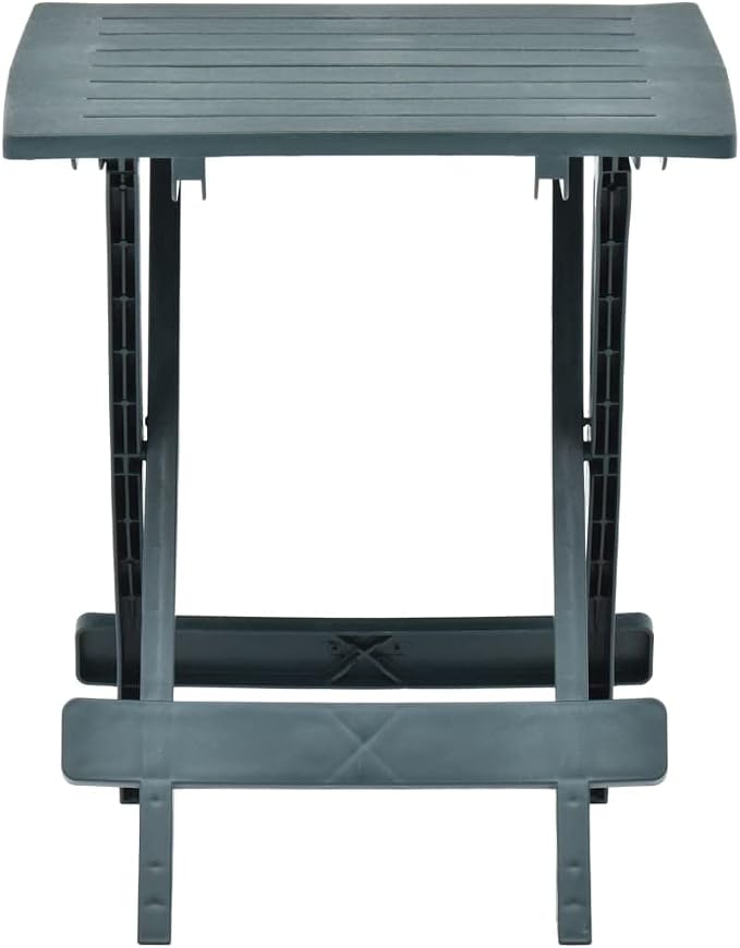 vidaXL Patio Table, Outdoor Side Table, Folding Patio Table, Garden Table for Picnic Camping Porch Deck Lawn Backyard Terrace, Plastic Green