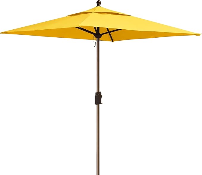 EliteShade USA 10-Year-Non-Fading 6x6Ft Square Market Patio Umbrella, UPF 50+ UV Protection Performance Sun Umbrella, Heavy Duty Commercial Grade Outdoor Table Umbrella with Crank, Windproof Vented Top for Garden, Pool, Deck and Outdoor Playsets, Sunfl...
