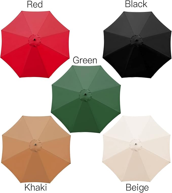 Flueyer 10Ft 8 Ribs Patio Umbrella Replacement Canopy Double-Layer Offset Cantilever Hanging Patio Umbrella Market Umbrella for Outdoor Umbrella(CANOPY ONLY)