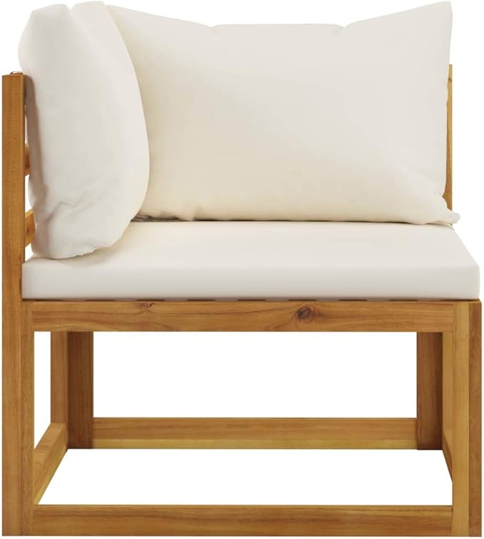Patio Lounge Set with Cushion,Outdoor Patio Furniture,Outdoor Chat Conversation Set,Garden Furniture Sets,for Patio,Backyard,Garden,Outdoor,3 Piece Cream Solid Acacia Wood
