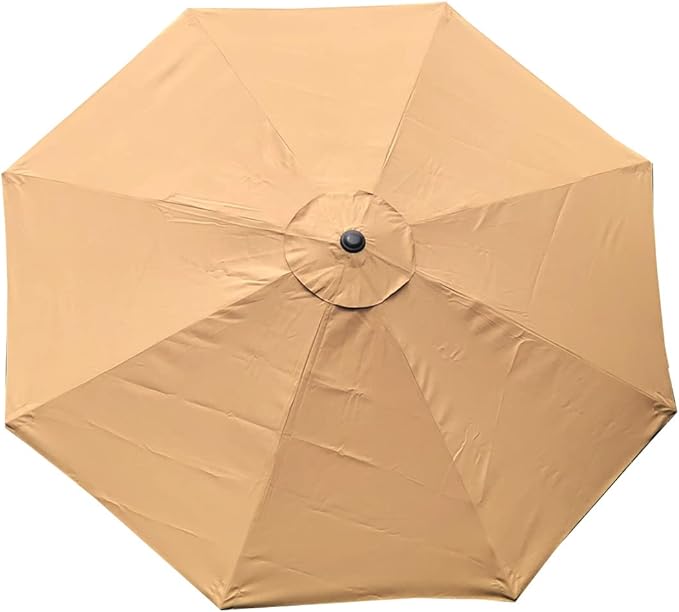 BELLRINO Decor Replacement Taupe Strong and Thick Umbrella Canopy for 9ft 8 Ribs Taupe (Canopy Only) (Medium COFFEE-98)