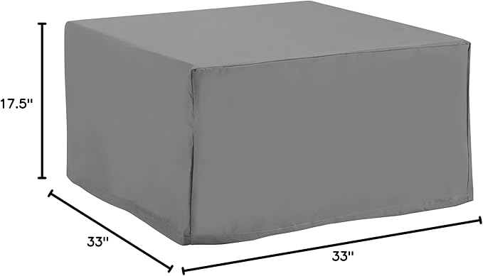 Crosley Furniture Patio Furniture Covers, Waterproof Square Ottoman and Outdoor Table Cover, Gray