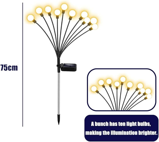 Solar Lights Outdoor, Decorative Animal & Flower Shaped Landscape Lights with Warm/Colorful LED, Auto On/Off Waterproof Solar Powered Decor for Yard Lawn Patio Gift Idea (Warm-Firefly-2pack)