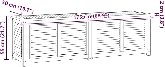 Outdoor Storage Box with Waterproof Bag, 68.9x19.7x21.7 Inch Large Teak Wood Deck Box for Patio Garden Furniture Cushion Tool Organization, Rustic Louver Design Indoor Outdoor Bench with Lid