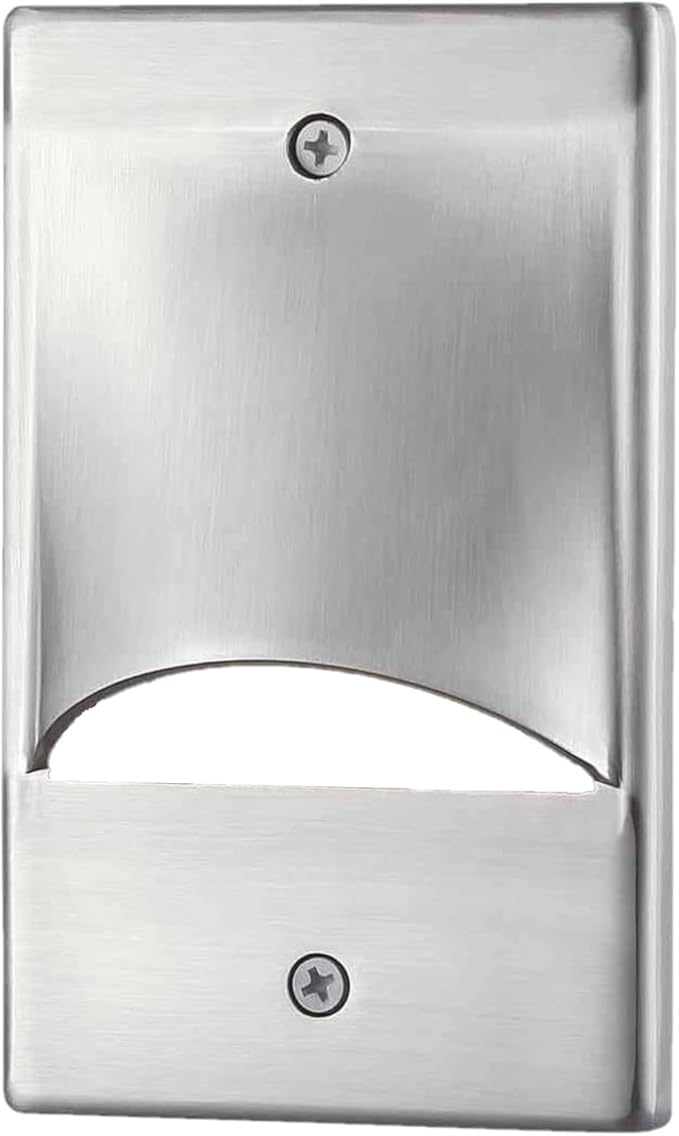 Diodesy- Step Cover Scoop Face Plate Surface Mount Wallplate Brushed Nickel Finish Indoor/Outdoor Use for Decks Pathway Yard Stairs Fences Walkways and Balcony Areas (Cover Plate Only)