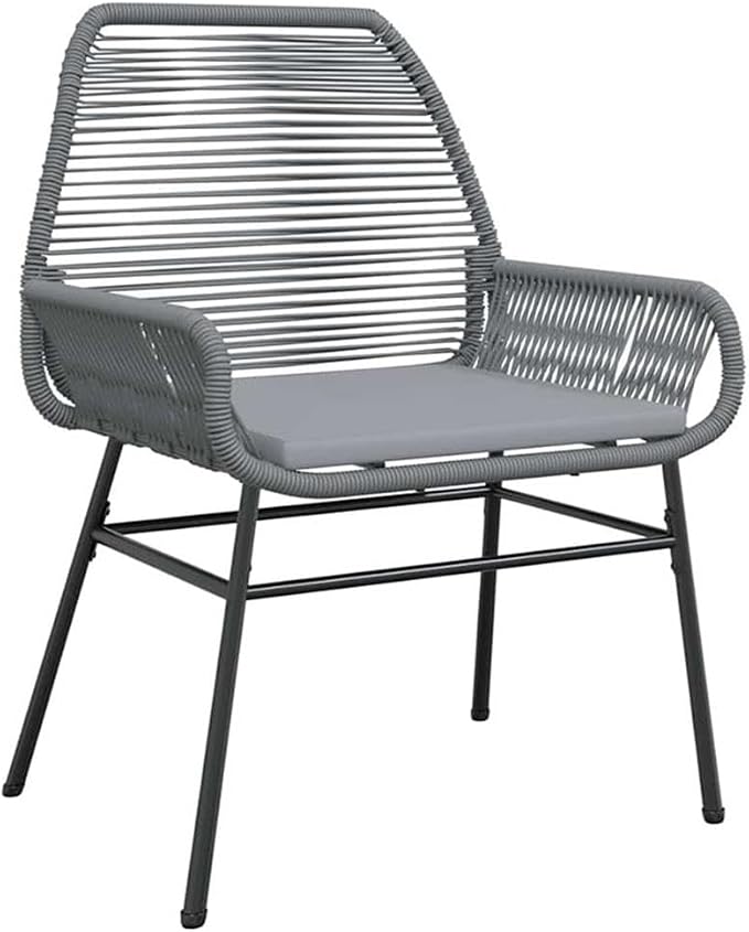 Afuera Living 5 Piece Poly Rattan Garden Dining Set, Black Finish, Cushioned Seats, UV-Resistant Material, Powder-Coated Steel Frame, Tempered Glass Tabletop, Modern Patio Furniture for Outdoor Spaces