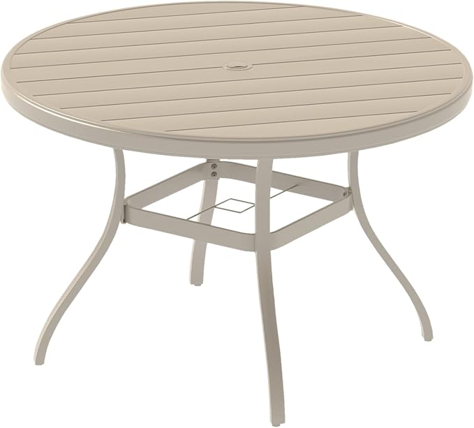 Round Patio Dining Table, 6-7 Seater, Sandstone
