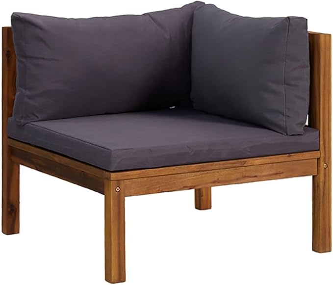 6 Piece Patio Lounge Set, Sectional Sofa Patio Conversation Set Garden Lounge Set Porch Furniture Set for Poolside Piazza Negotiation Area Garden with Cushion Solid Acacia Wood