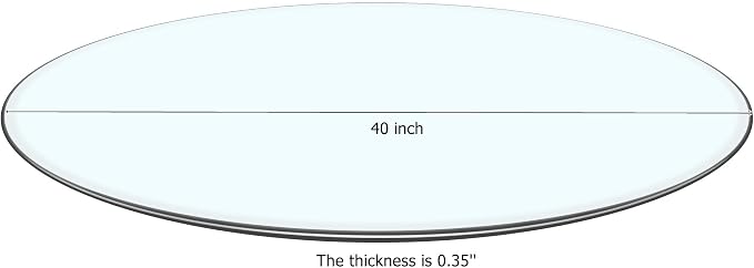 40" Tempered Glass Table Top Round Transparent Table Surface 3/8'' Thick Pencil Polished Edge Multipurpose for Dining, Coffee, Restaurant and End Table (40 inch)