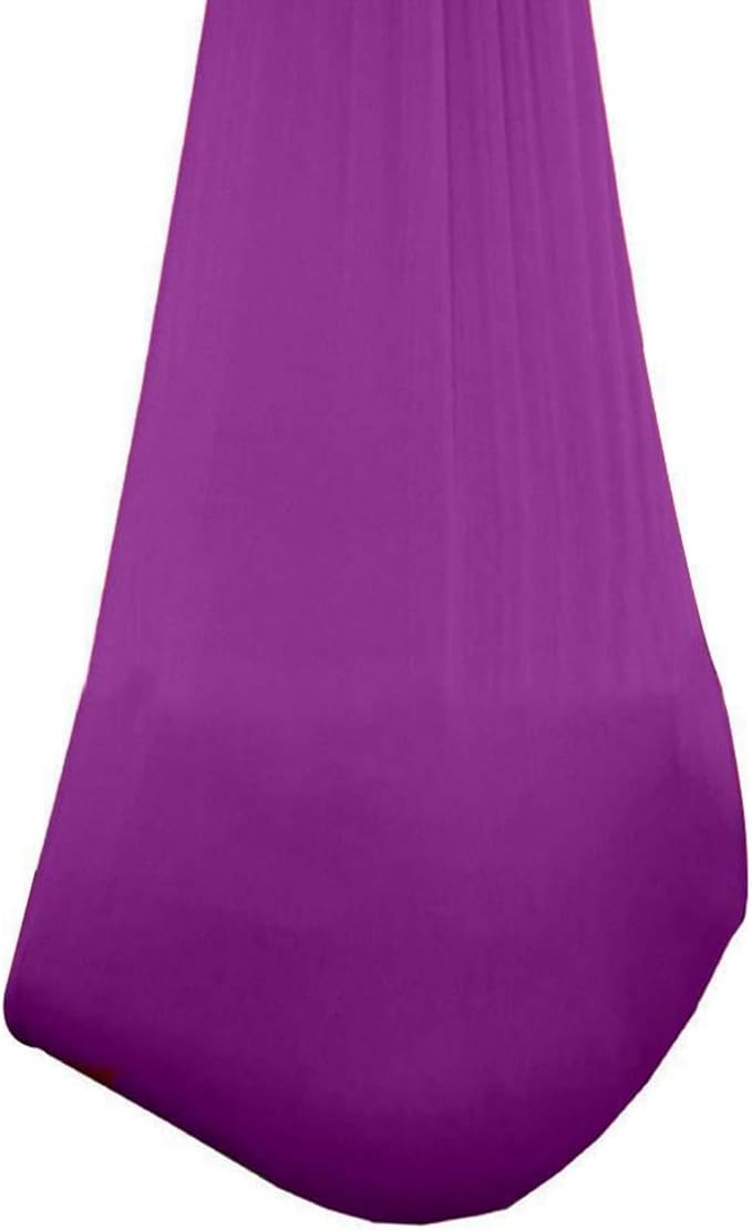 Elastic Therapy Swing Indoor Outdoor Hammock Style Sensory Hanging Chair with Carabiner Ropes 80kg Capacity (Purple)