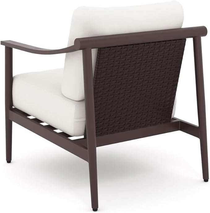New Classic Furniture Moana Aluminum Metal Patio Conversation Sets for 5 (Ivory) – Stylish Outdoor Patio Conversation Sets – Outdoor Furniture Sets for Balcony, Deck, or Small Outdoor Spaces