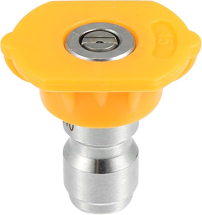 X AUTOHAUX 15 Degrees High Pressure Washer Spray Nozzle Tips 1/4 Quick Connect Sprayer Nozzle Tips for Pressure Washers Accessories Yellow 5 Pcs