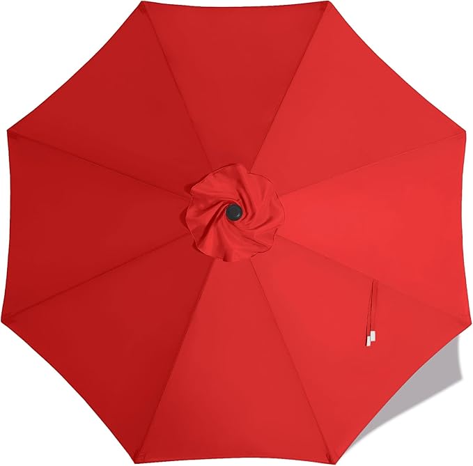 MASTERCANOPY Patio Umbrella 11 ft Replacement Canopy for 8 Ribs-Red Canopy Only