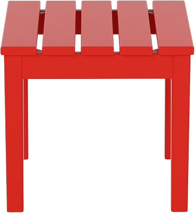 WestinTrends Ashore Outdoor Patio Modern Adirondack Side Table, Red