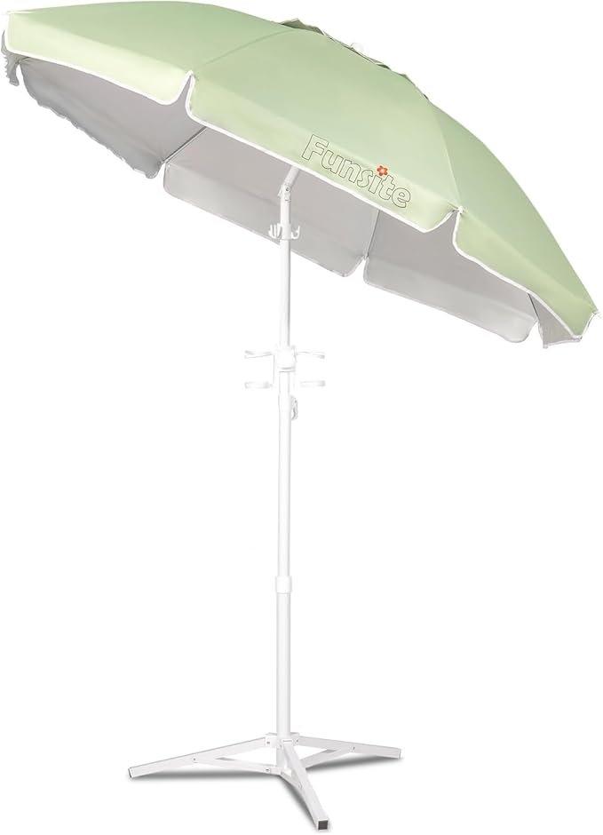 6.5ft Portable Beach Umbrellas for Sand Beach UV 50+ Umbrella with Tilt & Steel Pole, Protection with Heavy Duty Anchor, Patio Umbrella with Carry Bag